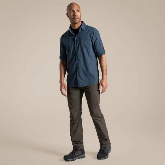 Craghoppers NosiLife Pro V Long Sleeve Travel Shirt – | Blue Stone