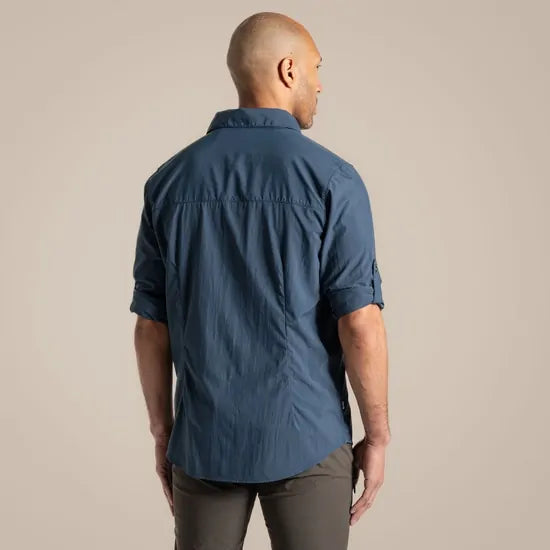 Load image into Gallery viewer, Craghoppers NosiLife Pro V Long Sleeve Travel Shirt in Blue Stone-4
