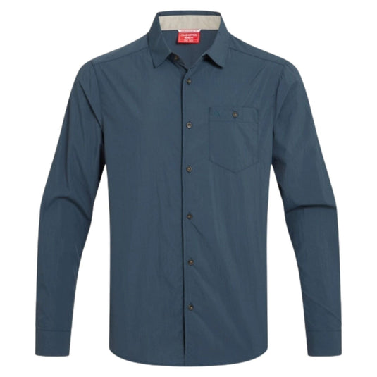 Craghoppers NosiLife Pro V Long Sleeve Travel Shirt in Blue Stone-0