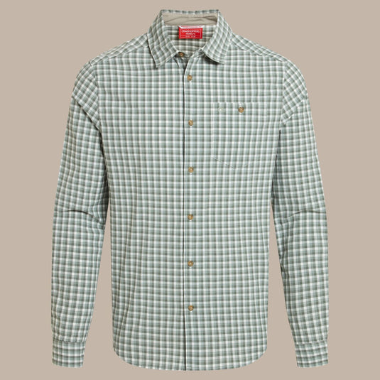 Craghoppers NosiLife Long Sleeve Shirt | Lichen Green/Ecru