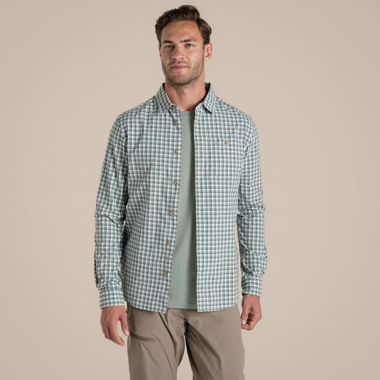 Craghoppers NosiLife Long Sleeve Shirt | Lichen Green/Ecru