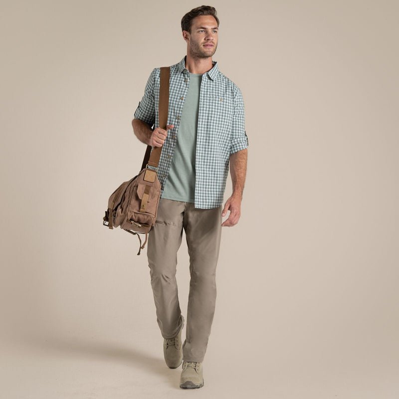 Load image into Gallery viewer, Craghoppers NosiLife Nuoro Check Long Sleeve Shirt in Lichen Green / Ecru Check-3
