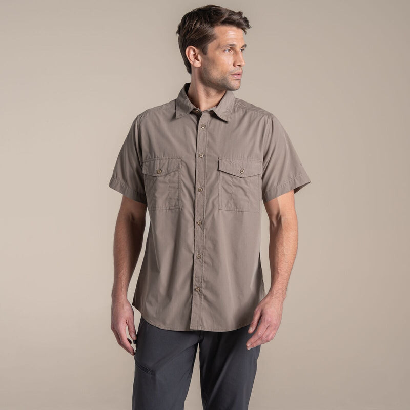 Load image into Gallery viewer, Craghoppers Kiwi II Short Sleeve UPF50+ Hiking Shirt in Pebble-3
