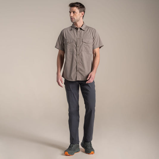 Craghoppers Kiwi II Short Sleeve Hiking Shirt – UPF50+ | Pebble