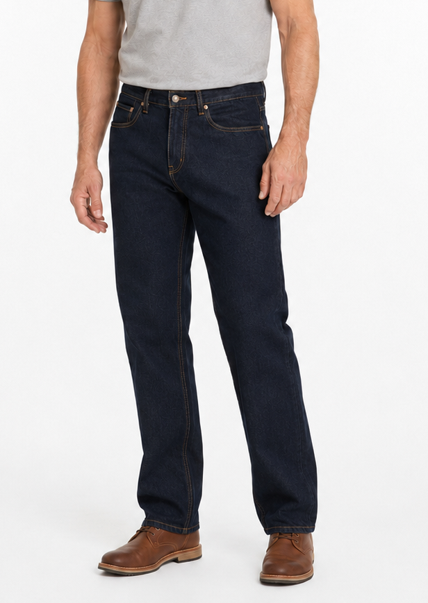 Load image into Gallery viewer, COMMANCHE Classic Basic Jeans Denim Original Straight Leg Pants Trousers - Blue/Black-0
