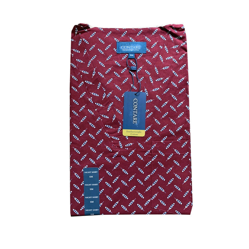 Load image into Gallery viewer, Contare V-Neck Mens Night Shirt 100% Cotton Pyjamas PJs Sleepwear Nightie Gown in Red-5
