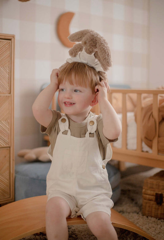 Ponchik Babies + Kids - Cotton Dungaree Overalls - Daisy-3