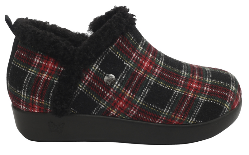 Load image into Gallery viewer, Alegria Womens Cozee Lightweight Comfort Slipper - Plaidly Black-1
