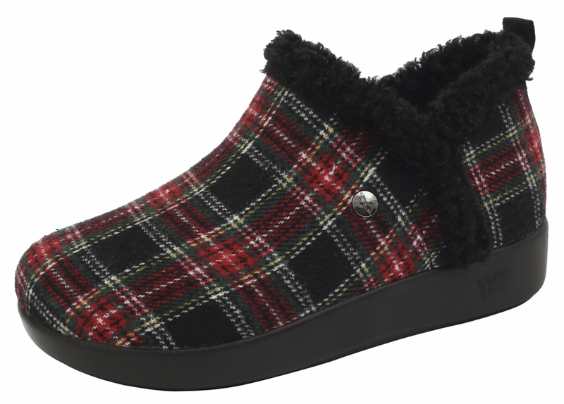 Load image into Gallery viewer, Alegria Womens Cozee Lightweight Comfort Slipper - Plaidly Black-3
