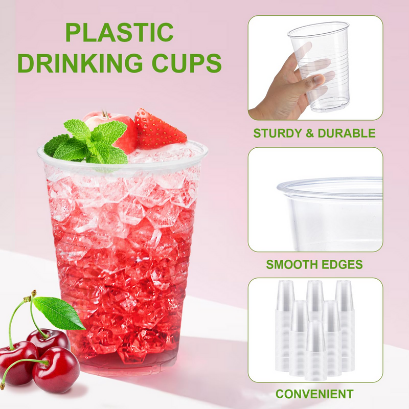 Load image into Gallery viewer, 1200x 9oz (266ml) Premium Plastic Clear Cups Extra Strong PET BPA Free-3
