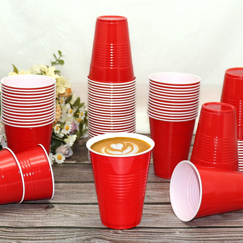 Load image into Gallery viewer, 540x 16oz (480ml) Premium Plastic Red Cups Extra Strong PET BPA Free-3
