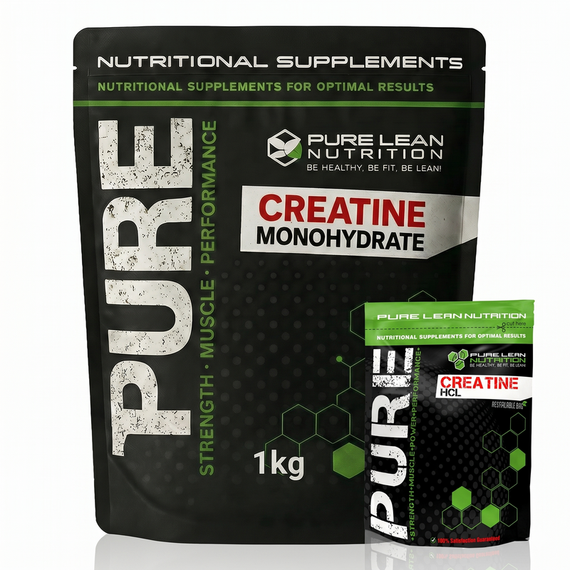Load image into Gallery viewer, 1kg Creatine Monohydrate + 100g HCL Hydrochloride Pre Workout Strength (Bulk Pack) - 1.1kg Total Bundle-0
