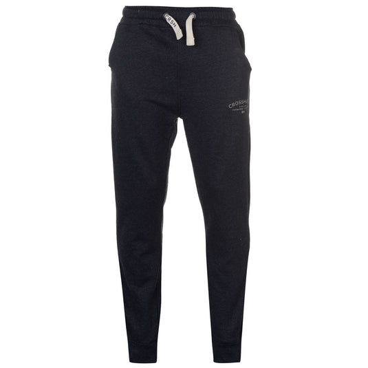 CROSSHATCH Leeroy Skinny Track Pants Slim Trousers Cotton Gym Trackies Joggers - Night Sky-9