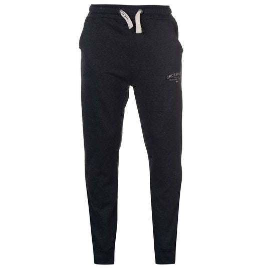 CROSSHATCH Leeroy Skinny Track Pants Slim Trousers Cotton Gym Trackies Joggers - Night Sky-1