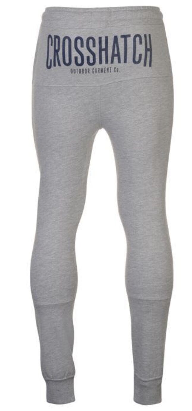 Load image into Gallery viewer, CROSSHATCH Seton  Skinny Track Pants Slim Trousers Cotton Gym Trackies Joggers - Light Grey-2
