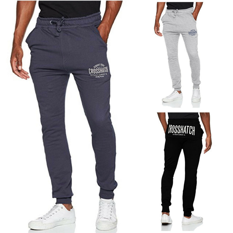 Load image into Gallery viewer, CROSSHATCH Seton  Skinny Track Pants Slim Trousers Cotton Gym Trackies Joggers-0
