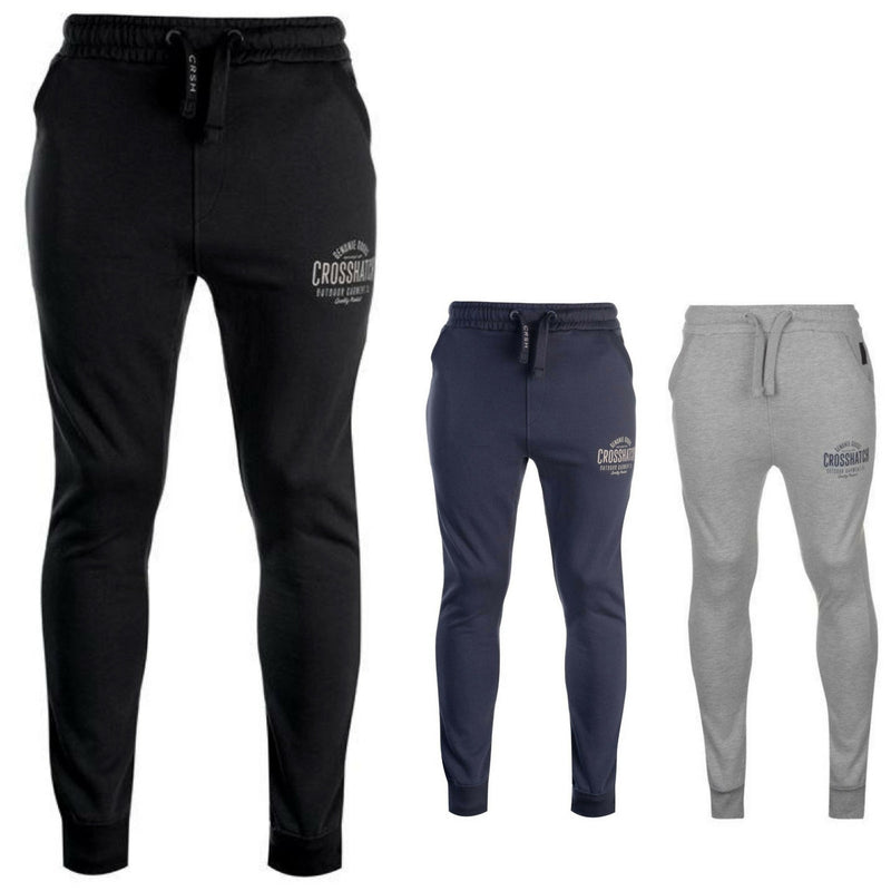 Load image into Gallery viewer, CROSSHATCH Seton  Skinny Track Pants Slim Trousers Cotton Gym Trackies Joggers-1
