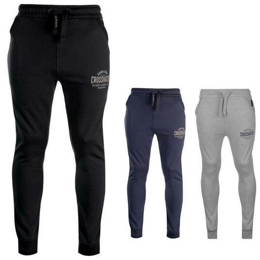 CROSSHATCH Seton  Skinny Track Pants Slim Trousers Cotton Gym Trackies Joggers-1