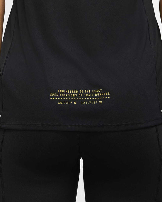 Nike Trail City Sleek Womens Running Top Tank vest Reflective Logo - Black-4