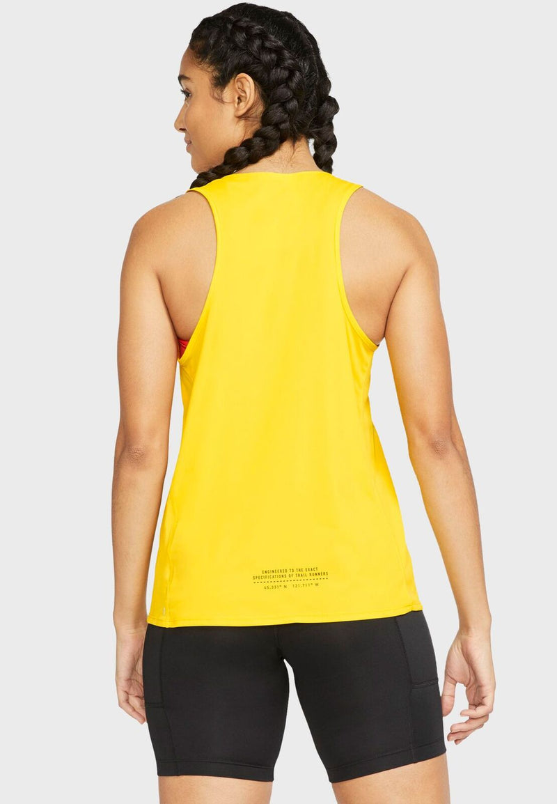 Load image into Gallery viewer, Nike Womens City Sleek Trail Gym Yoga Sports Running Singlet Tank Top - Yellow-3
