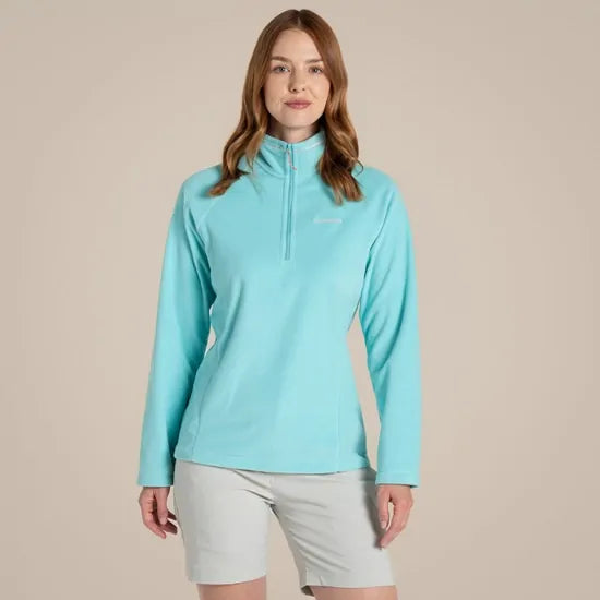 Load image into Gallery viewer, Craghoppers Womens Miska VI Lightweight Recycled Microfleece Half Zip Fleece Top in Aqua Blue-6
