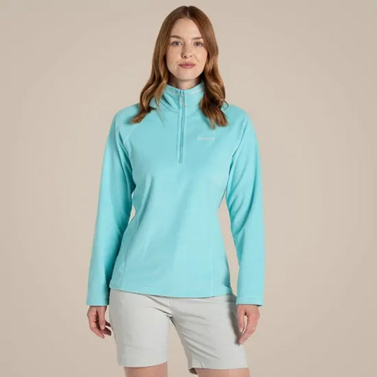 Craghoppers Womens Miska VI Lightweight Recycled Microfleece Half Zip Fleece Top in Aqua Blue-8