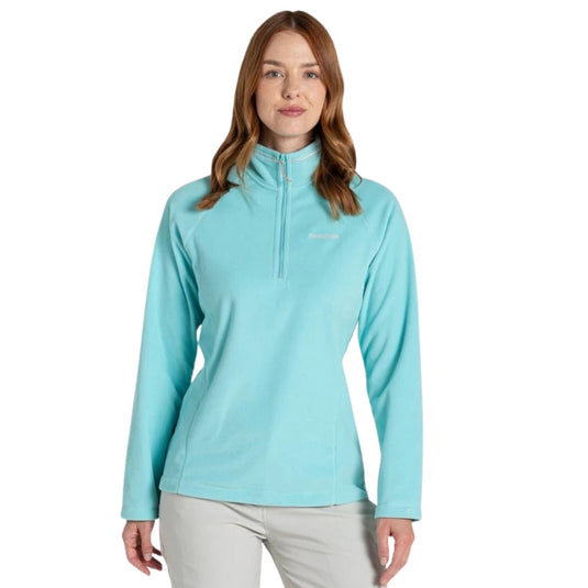 Craghoppers Womens Miska VI Lightweight Recycled Microfleece Half Zip Fleece Top in Aqua Blue-1
