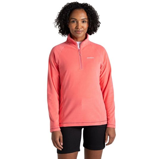 Craghoppers Womens Miska VI Lightweight Recycled Microfleece Half Zip Fleece Pullover in Coral Reef-3