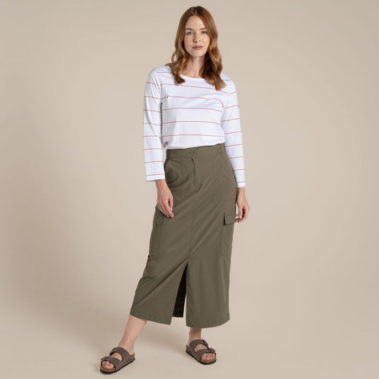 Craghoppers NosiLife Pro Women's Midi Skirt – Insect Repellent | Wild Olive