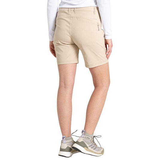 Craghoppers Womens Kiwi Pro II UPF 50+ Water Repellent 7” Stretch Shorts in Desert Sand-4