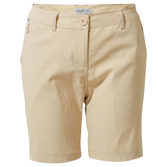 Craghoppers Womens Kiwi Pro II UPF 50+ Water Repellent 7” Stretch Shorts in Desert Sand-1