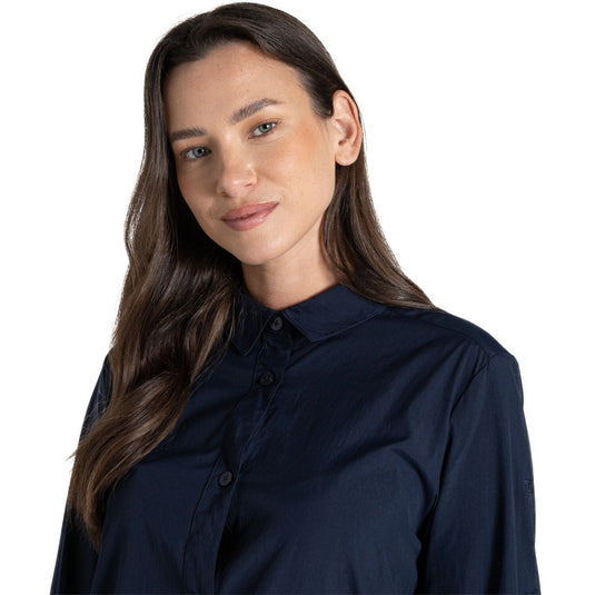 Craghoppers NosiLife Freeda Women's Long Sleeve Travel Shirt – Insect Repellent | Blue Navy