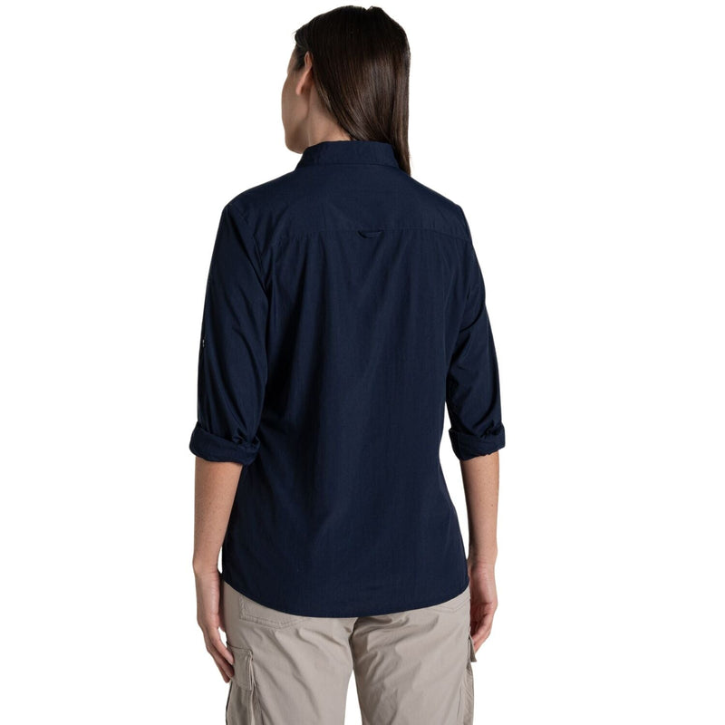 Load image into Gallery viewer, Craghoppers Womens Freeda Lightweight Anti-Insect Long Sleeve Travel Shirt in Blue Navy-4
