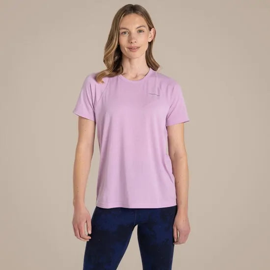 Load image into Gallery viewer, Craghoppers Dynamic Pro Womens Lightweight Moisture Wicking Short Sleeve Stretch T-Shirt in Orchid-10
