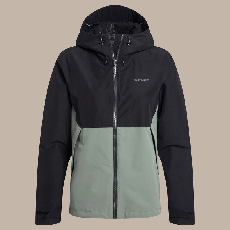 Load image into Gallery viewer, Craghoppers Women's Rosario Waterproof Jacket – AquaDry | Black/Sage
