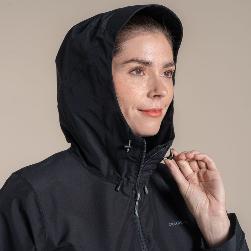 Load image into Gallery viewer, Craghoppers Women's Rosario Waterproof Jacket – AquaDry | Black/Sage
