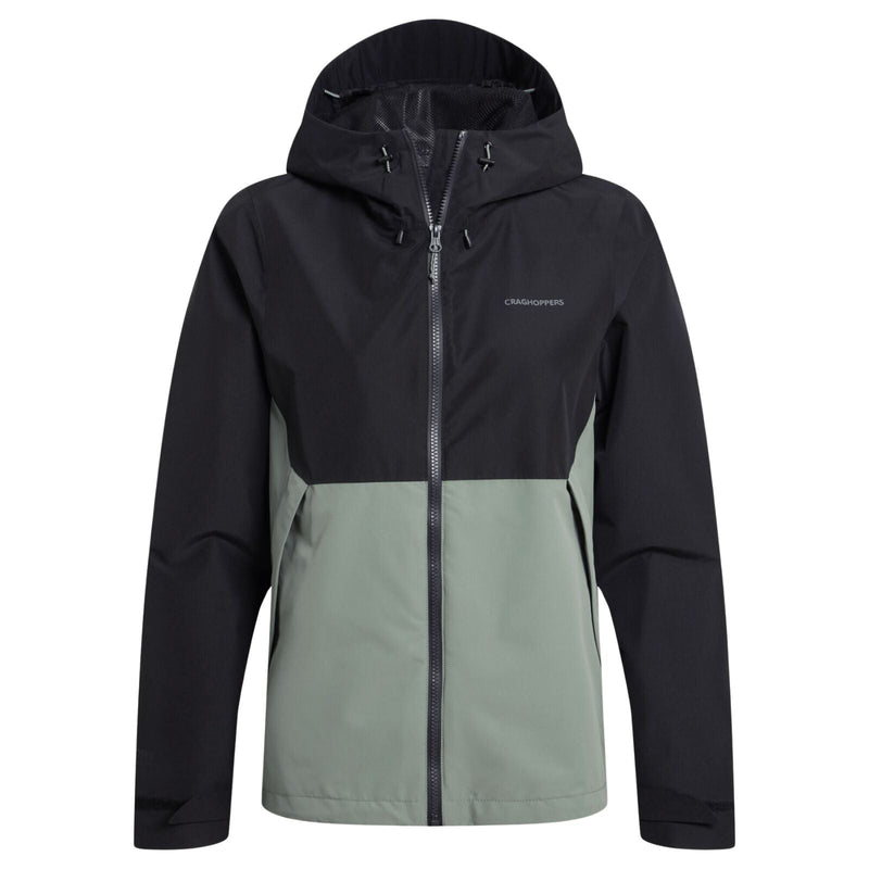 Load image into Gallery viewer, Craghoppers Womens Rosario Waterproof AquaDry Jacket in Black / Sage-1
