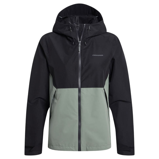 Craghoppers Womens Rosario Waterproof AquaDry Jacket in Black / Sage-1