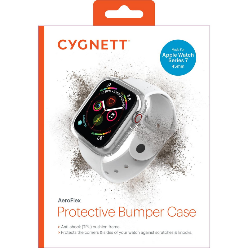 Load image into Gallery viewer, Cygnett AeroFlex Frame Protective Bumper Case for Apple Watch Series 7/8/9 45mm in Clear-2
