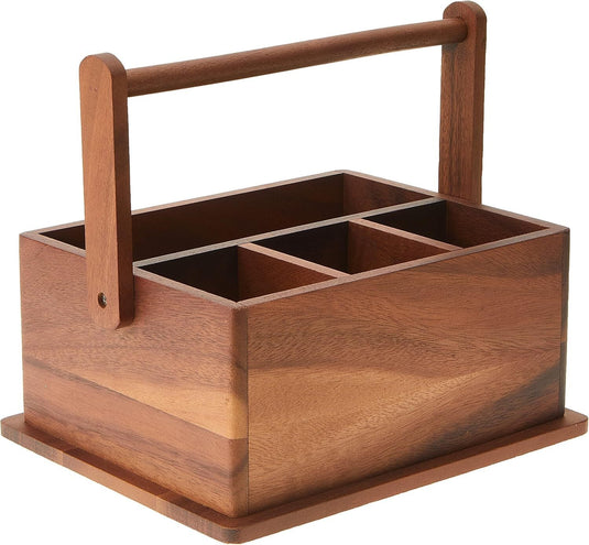 Davis & Waddell Acacia Natural Wood BBQ Barbecue Caddy 27 X22 X12cm-1