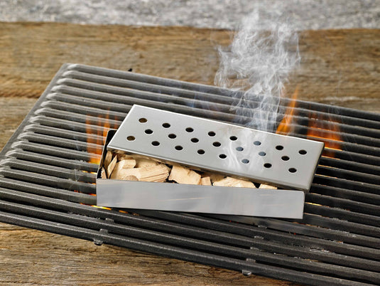Davis & Waddell Woodchip Smoker Box Stainless Steel 24 X10 X4.5cm-3