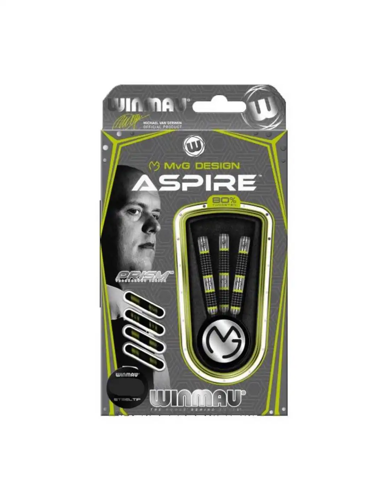 Load image into Gallery viewer, Winmau MVG Aspire Steel Tip Darts 80% Tungsten 21g Michael Van Gerwen-3
