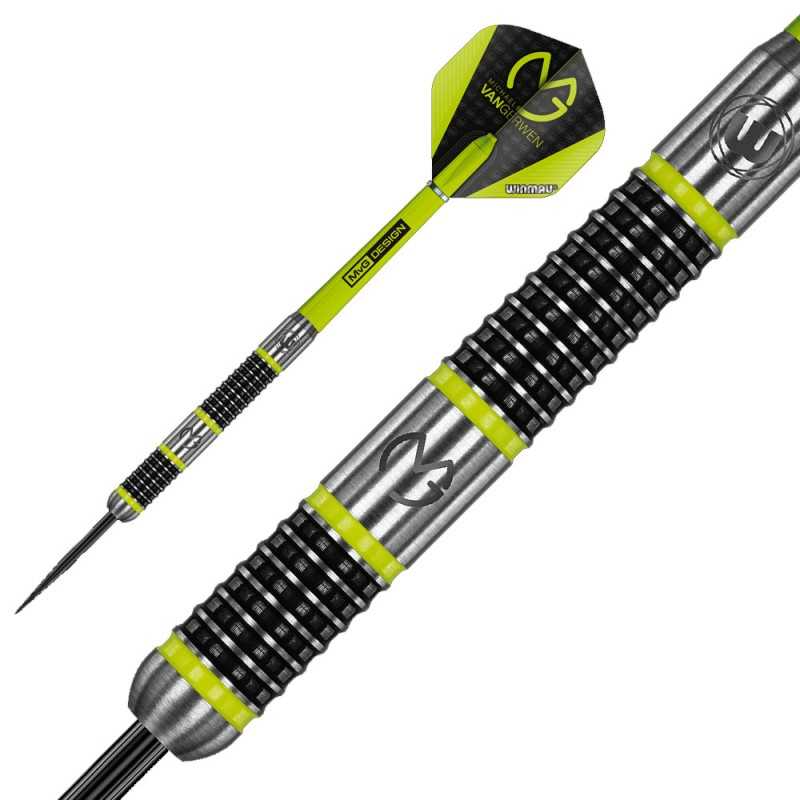 Load image into Gallery viewer, Winmau MVG Aspire Steel Tip Darts 80% Tungsten 21g Michael Van Gerwen-4
