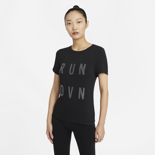 Nike Womens Run Division City Sleek Short Sleeve Top - Black-1