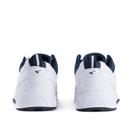 Defy Junior Leather Lace Up Cross Trainer   - White Navy-4