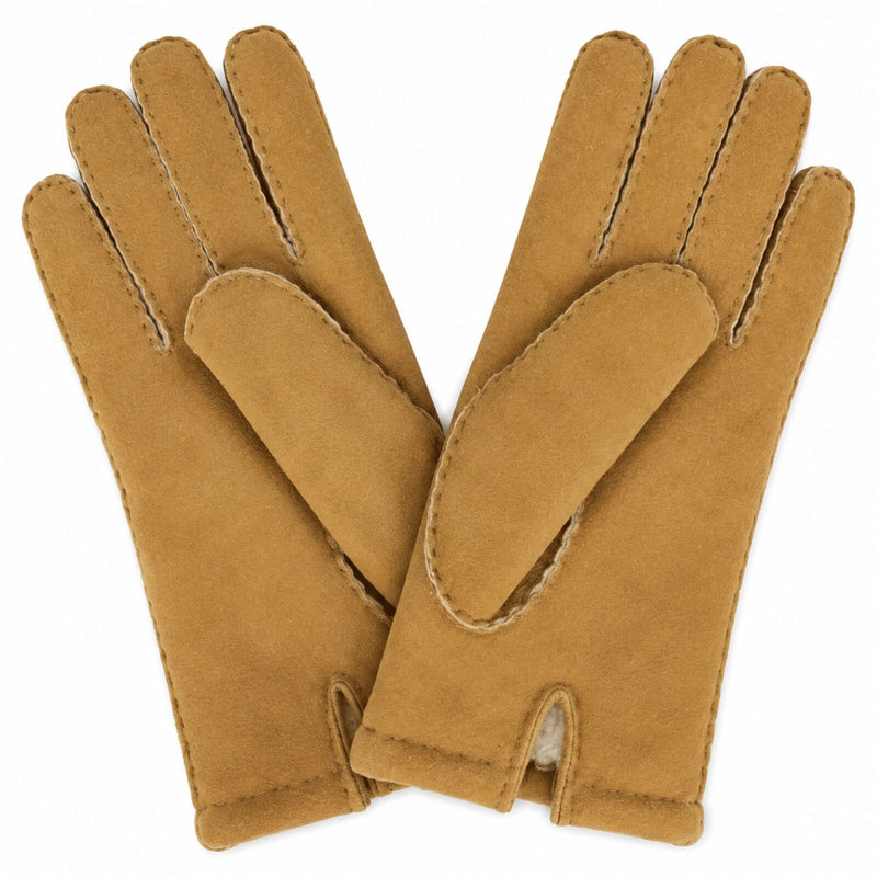 Load image into Gallery viewer, Mens York Lambskin Leather Gloves Fleecy Lining Hand Sewn Winter Warm - Camel-3
