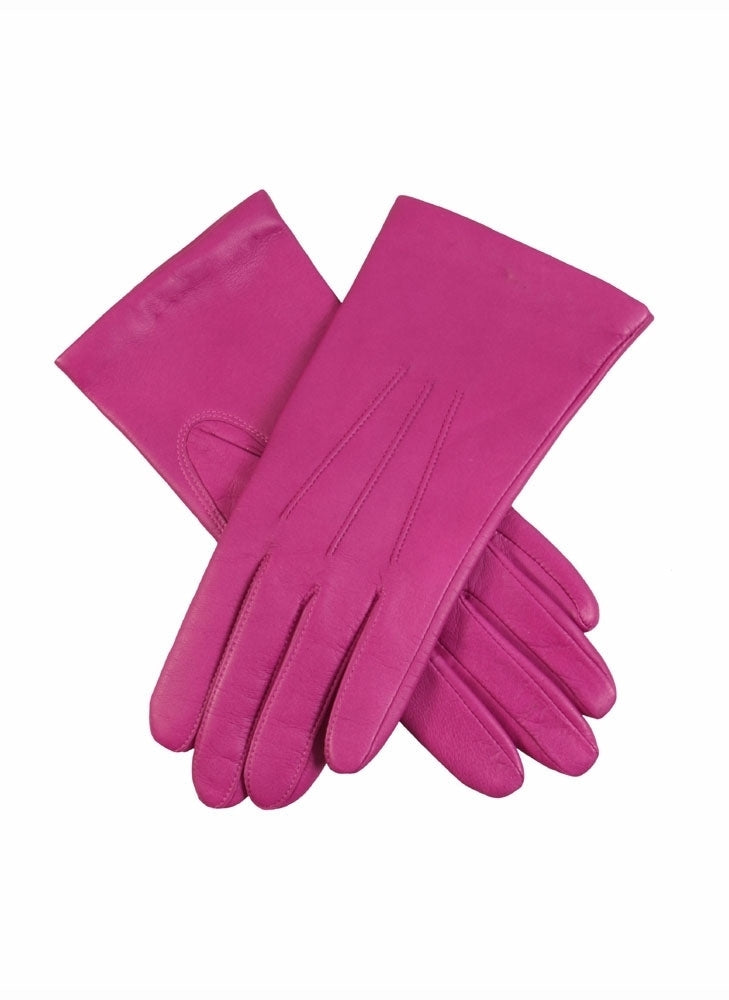 Load image into Gallery viewer, Dents Womens Emma Three-Point Leather Gloves - Hot Pink-0
