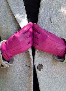 Load image into Gallery viewer, Dents Womens Emma Three-Point Leather Gloves - Hot Pink-4
