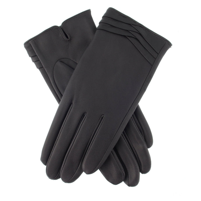 Dents Womens Ladies Katrina Detail Folded Cuff Warm Winter Soft Gloves - Black-0