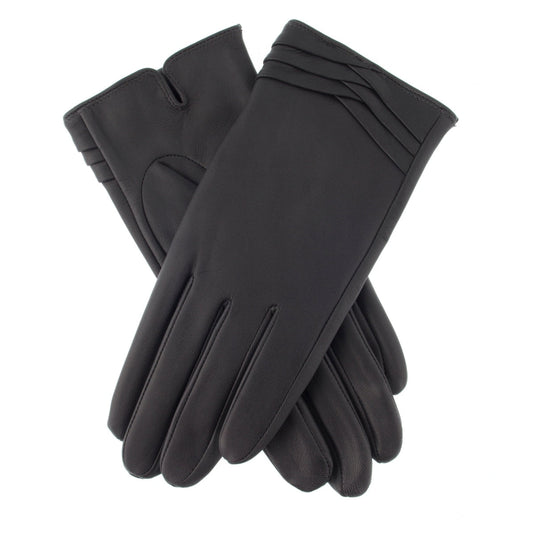 Dents Womens Ladies Katrina Detail Folded Cuff Warm Winter Soft Gloves - Black-0